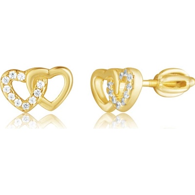 JVD Pozlátené strieborné náušnice so zirkónmi SVLE3444XH2GOSR