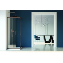 FORTE Sprchový kout FUSION COLORS FC A1FS Barva rámu Chocolate, Materiál Technopolymer, 80, Rozměr B 80, Rozměr C 190, Směr zavírání Univerzální Levé / Pravé, Výplň Grape bezpečnostní sklo 6