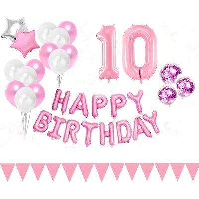 Balónkový set HB růžový číslo 10