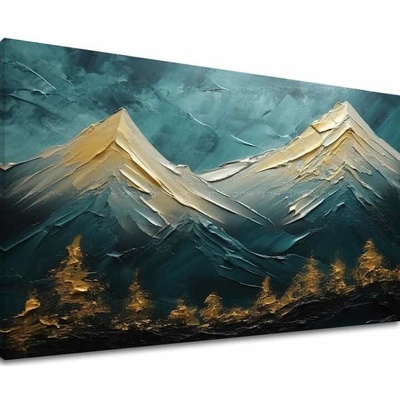 Moderný nástenný dekor Zlatá Tajomná Skala - PREMIUM ART - 40x60 cm