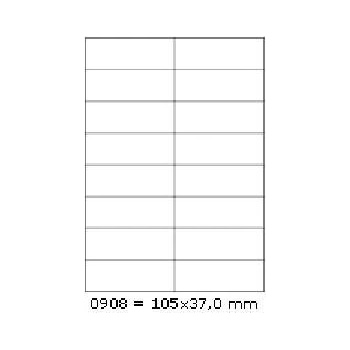 CDRmarket Самозалепващи етикети 105 x 37 mm, 16 етикети A4, 100 листа (R0ECO.0908A, 227010)