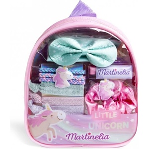 Aquarius Cosmetic Комплект аксесоари за коса в чантичка, Martinelia, Малък еднорог, 6 части (MA80083C)