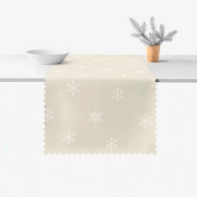 Goldea vianočný behúň teflónový snehové vločky na latte 20x140 cm