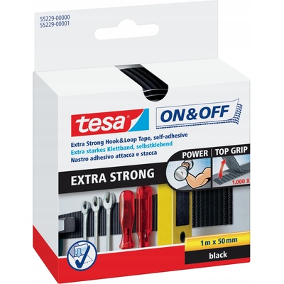 Tesa Extra silný suchý zip, černý, obě strany, 1m x 50mm (55229-00000-02)