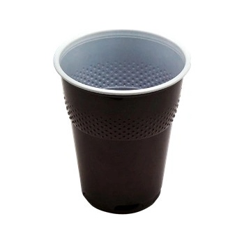 EcoObaly Plastový kelímek PS 0,15 l na kávu hnědo bílý