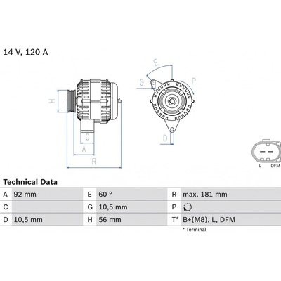 Generátor BOSCH 0 986 042 550 (0986042550)