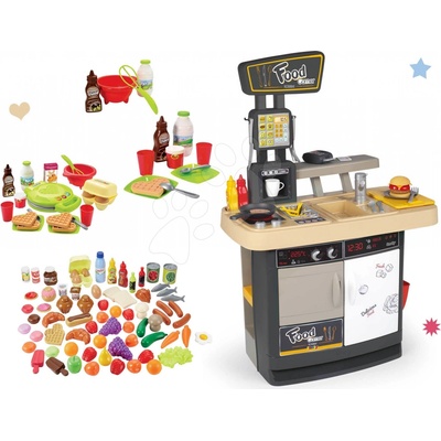 Smoby Food Corner set reštaurácia s kuchynkou obojstranná s vaflovačom a potravinami