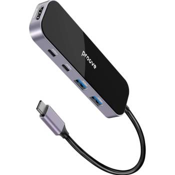 Proove Shadow USB-C-HUB 6in1 (2*USB3.1 + Type-C + PD100W + HDMI) (HBSW10221205)