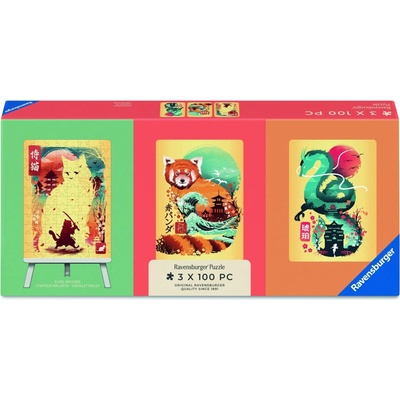 Ravensburger se stojánkem Zvířecí legendy 3 × 100 dílků