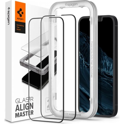 Spigen Протектор за iPhone 13 / iPhone 13 Pro / iPhone 14 (комплект 2) - Spigen Glas. tR Align Master - черен