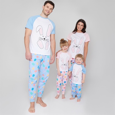 Be You Пижама Be You Mens Family Bunny Pyjama - Blue/White