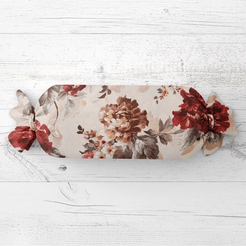 Biante Vankúš valec bonbon Sandra SA-399 Červené pivonky na pieskovom 15x80