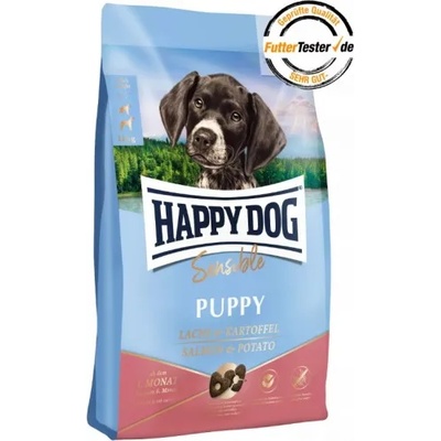 Happy Dog Sensible Puppy Salmon & Potato - храна за подрастващи кученца, с чувствителен стомах от 1-ия до 6-ия месец, със сьомга и картофи, 1 кг, Германия - 61002
