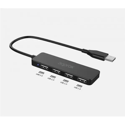 Approx USB HUB - USB2.0 4in1 HUB (4pcs USB2.0) Black APPC46 (APPC46)