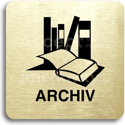 ACCEPT Piktogram archiv - zlatá tabulka - černý tisk bez rámečku