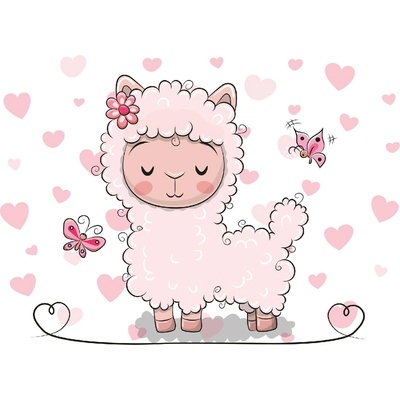 DIMEX ART Флизелинов фототапет розова овца 375 x 250 см