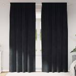 Pure Line Home Кадифени завеси в цвят черен с комбиниран перделък, 2 бр. , 140 x 245 см