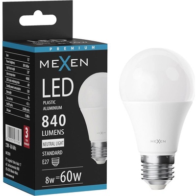 Nova LED крушка E27, A60, 8W, Неутрална - 4000K, 840 lm - L100-E27-0840-01 (L100-E27-0840-01)