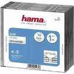 Hama Slim CD кутийки за дискове, опаковка от 10 бр, Прозрачен/Черен, HAMA-51275
