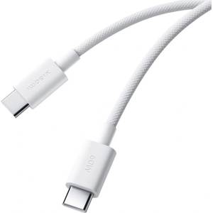 Xiaomi Здрав кабел с въжена оплетка и бързо зареждане за устройства с USB-C порт - Xiaomi Braided USB-C to USB-C Fast Charging Cable 60W (бял) (100 см) (BHR0878GL)