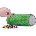 PIXIE CREW Цилиндричен ученически несесер Pixie Crew - Grey & Green (PXA-05-W07)