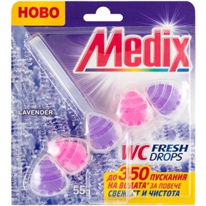 Medix Ароматизатор за тоалетна Medix WC Fresh Drops, лавандула, 55 g