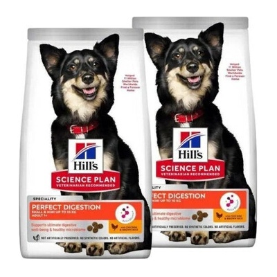 Hill's Science Plan Adult Small Mini Perfect Digestion Chicken 2 x 6 kg