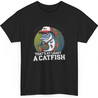Rybářské tričko s potiskem "That's at least a catfish" Unisex z těžké bavlny black – Hledejceny.cz