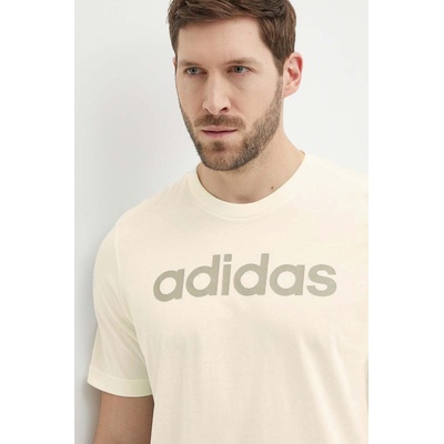 Adidas Памучна тениска adidas в бежово с принт IS1345 (IS1345)