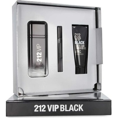 212 VIP Men Black Подаръчен комплект Парфюмна вода 100ml + Душ гел 100ml + Парфюмна вода 10ml, мъже