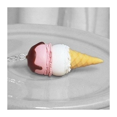 Prosperk Řetízek s přívěskem fimo kopečková zmrzlina s polevou S3916