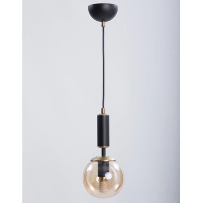 Squid Lighting Жълто-черна висяща лампа със стъклен абажур ø 15 cm Hector - Squid Lighting (3105201710198)