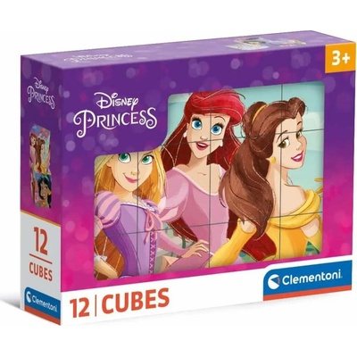 CLEMENTONI Obrázkové kostky Disney princezny 12 kostek