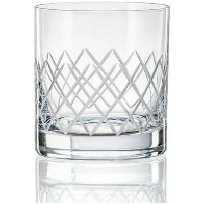 Crystalex broušené sklenice na whisky Barline matný brus 4 x 280 ml