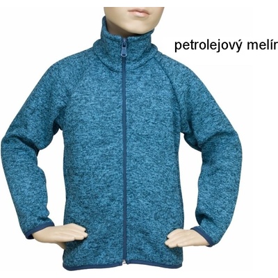 Fantom Dětský celopropínací sportovní svetr petrolejový melír – Zboží Dáma