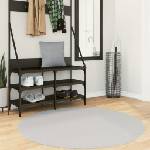 vidaXL Килим HUARTE с къс косъм, мек и миещ се, сив, Ø 120 см (375086)