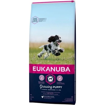 EUKANUBA Puppy Medium Breed Chicken - за малки кучeнца от средните породи 3 kg