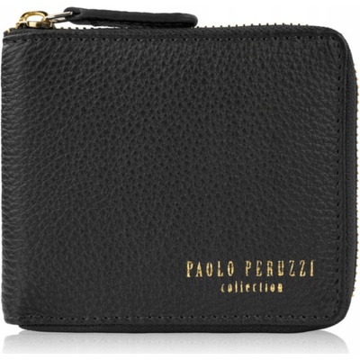 Dámska kožená peňaženka malá čierna horizontálna s RFID Paolo Peruzzi KV-04-BL
