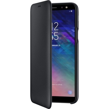 Samsung Калъф за Samsung Galaxy A6 (2018), тип портфейл, еко кожа, Samsung Flip Wallet Cover EF-WA600CBEGWW, с джоб, черен (EF-WA600CBEGWW)