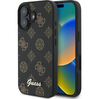 GUESS Калъф Guess Peony Script MagSafe за iPhone 16 Plus - черен (3666339342333)