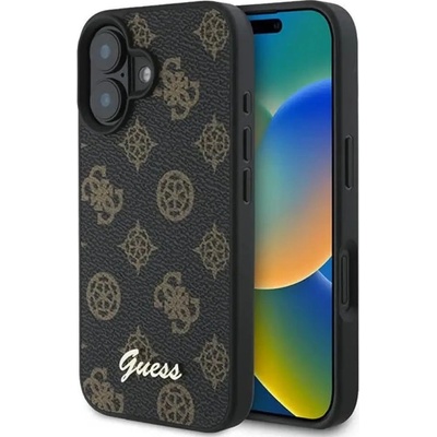 GUESS Калъф Guess Peony Script MagSafe за iPhone 16 Plus - черен (3666339342333)