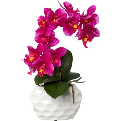 Umelá Orchidea fialová v kvetináči, 33cm