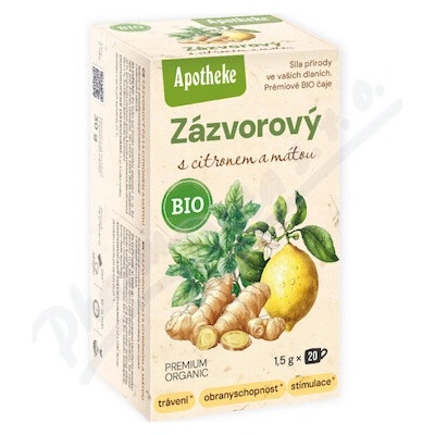 Apotheke Čaj BIO Zázvor+citr.a mát.20 x 1,5 g