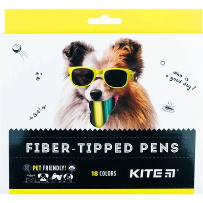 Флумастери Kite Dogs 18 цвята в кутия (1608015-K22-448)