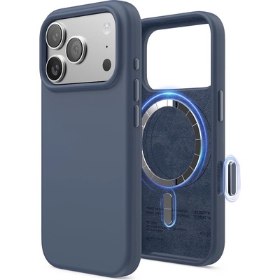elago Силиконов (TPU) калъф с MagSafe за iPhone 17 Pro - Elago Magnetic Soft Silicone Case (тъмносин) (ES17MSSC63PRO-JIN)