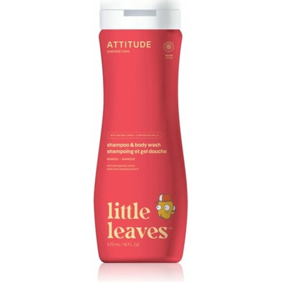 Attitude Little Leaves Mango detský umývací gél a šampón s vôňou manga 473 ml