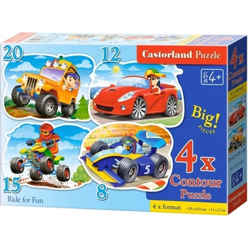 Castorland Пъзел Castorland 4 в 1 - Забавно състезание (B-043057)