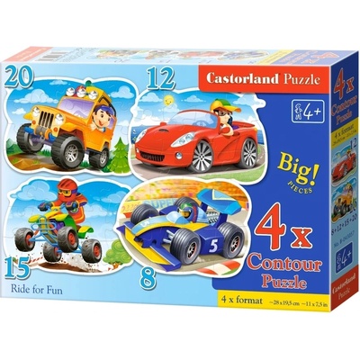 Castorland Пъзел Castorland 4 в 1 - Забавно състезание (B-043057)