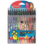 Maped Комплект химикалка и цветен молив, MAPED "ColorPeps Monster" 12+15 различни цвята 984718 (984718)