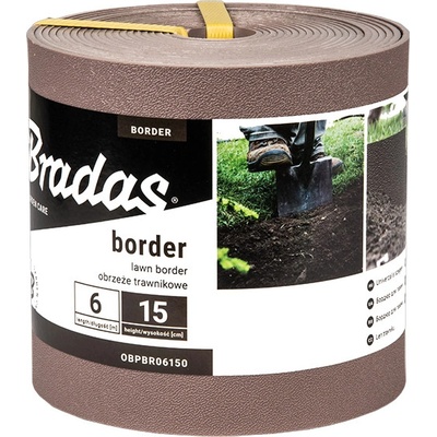 BRADAS Obruba záhonů 6 m × 15 cm, hnědá - BORDER BR-OBPBR06150